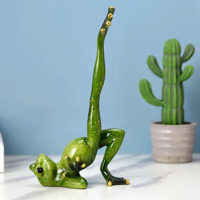 Jóga Béka Dekoráció Szobor Kerti Készletek Gyanta Művészeti Szobrok Kézműves Vízálló Figura Ajándékok Kültéri Beltéri Udvari - Image 5