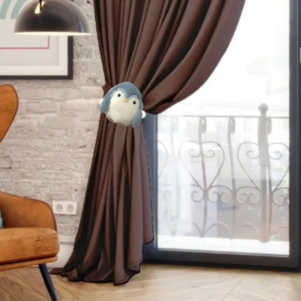 2pcs Cute Cartoon Plush Doll Curtains Holders Drape Holdbacks Creative Window Curtains Hooks Curtains Clip Rings, Drapes Tieback