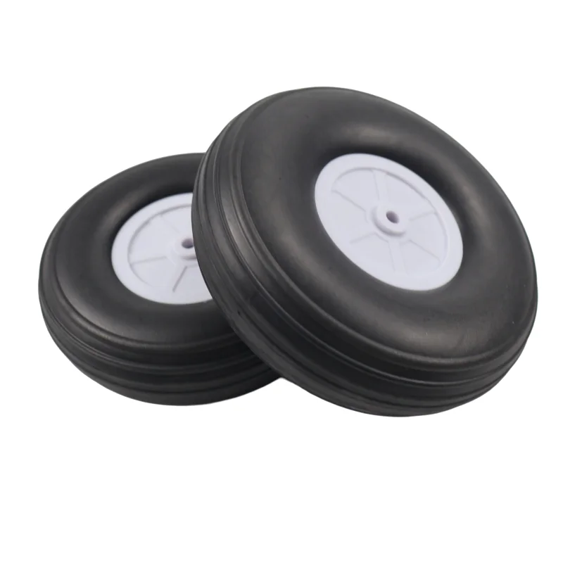 Ruota Per Aereo RC Ad Ala Fissa 5 Pollici - Pneumatico Gonfiabile In PU Con Cerchio - D127 Mm, Ricambio Carrello