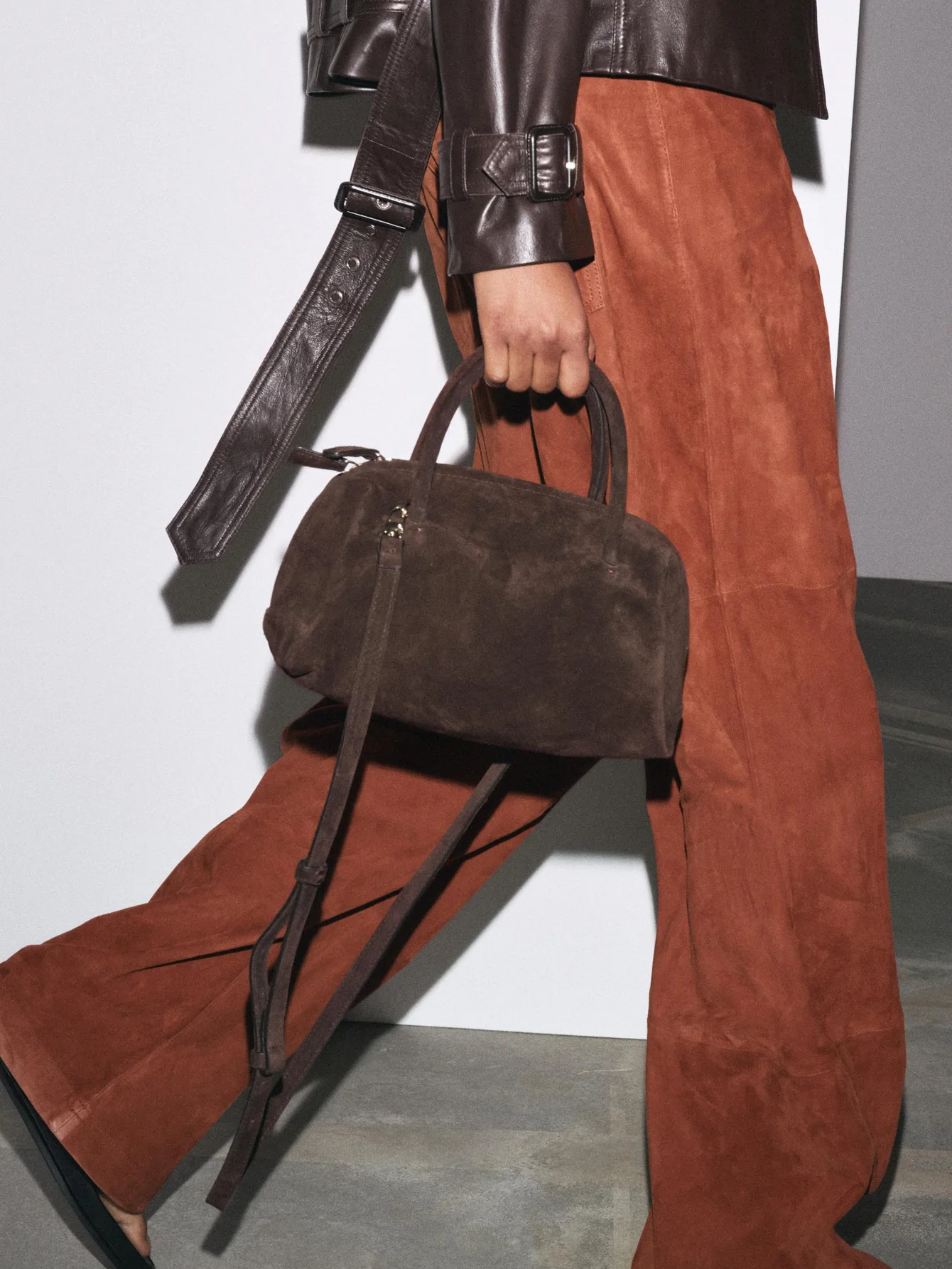 Underarm Shoulder Bags For Women PU Suede Pure Color Top-handle Bag 2025 Autumn New Luxury Designer Handbags Purses