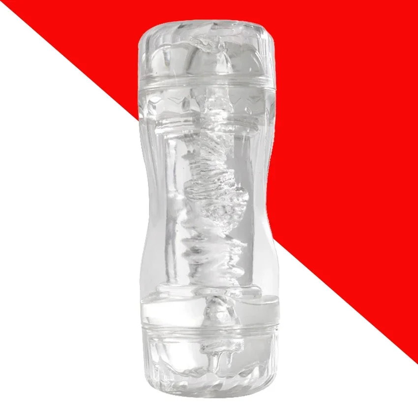 Male masturbator Cup Soft Pussy Sex Toys Transparent Vagina Adult Endurance Exercise Sex Products Vacuum Pocket Cup for Men 18
