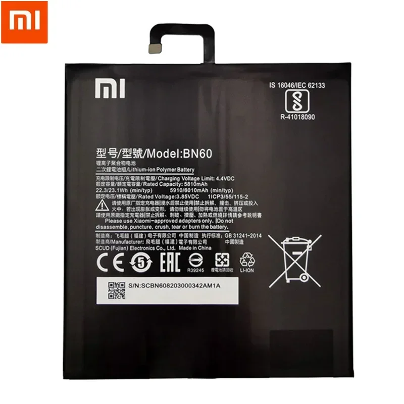 Xiao Mi New 100% Original BN60 6010mAh For Xiaomi Pad 4 Mipad 4 Mobile Phone In Stock Batteries Batteria With Gift Tools