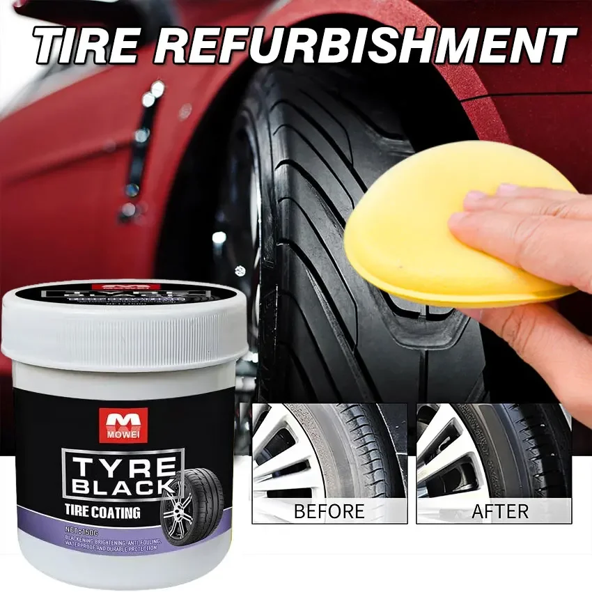 Tire Wax Polish Care Kit for Long-Lasting Protection-Prevents Cracking & Whitening, Covers Scratches for Car,Motorcycle Tires