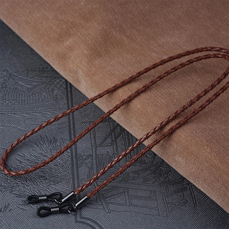 Braided Leather Rope Lanyard for Non-Slip Eyewear Retention in Outdoor Sports