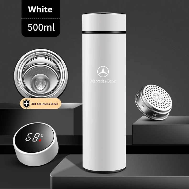Car Vacuum Cup Thermos Mug Temperature Display Coffee Cup Mercedes-Benz A C E S Class A35 A45 C43 CLA CLS GLA GLC GLK ML SL Vito