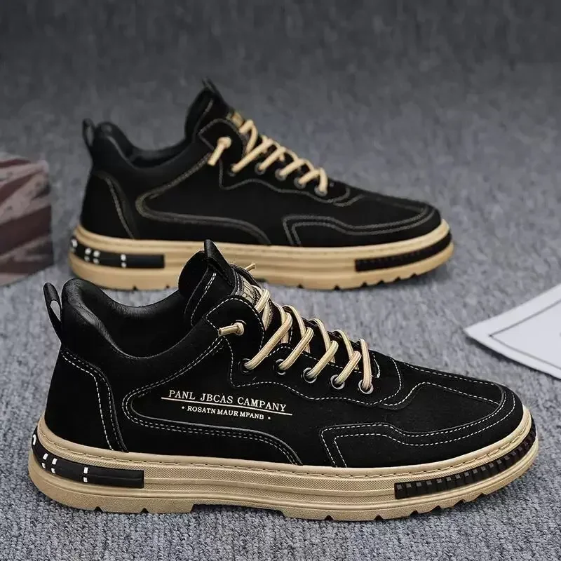 

Men Shoes Trend Men Sneakers Suede Leather Slip on Men Loafers 2023 New Comfortable Platform Working Shoes Zapatillas Informales