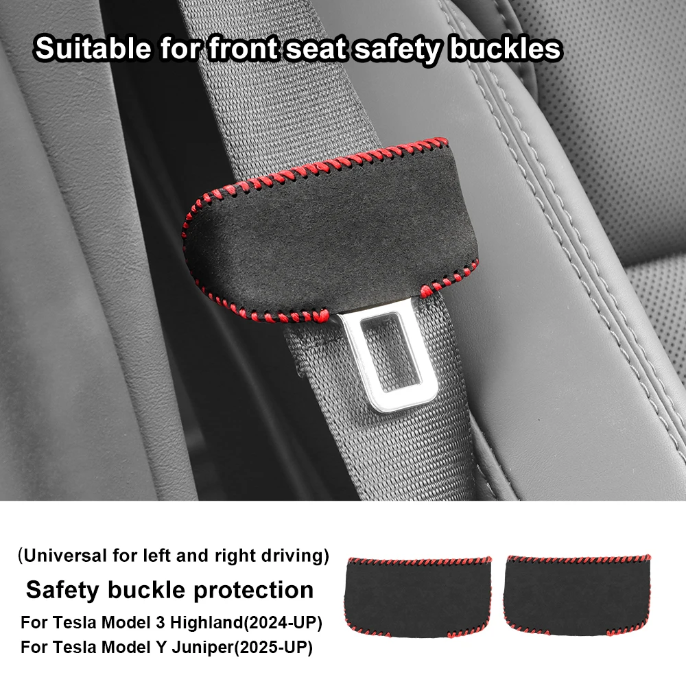 Suede Seat Belt Buckle Protector Covers - Premium Car Accessories