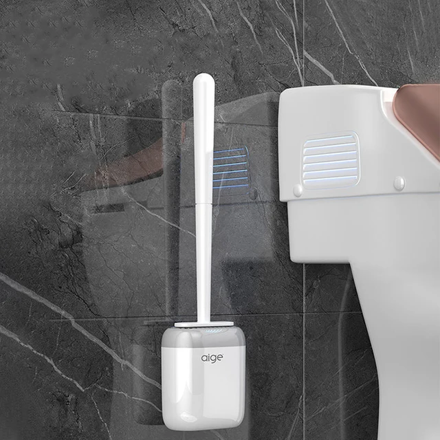 Tpr Silicoen Wc -Kefe Alapfal Függő Ürítő Tartó Rugalmas Sörték Kefe Otthoni Fürdőszoba Tisztító Szerszámok