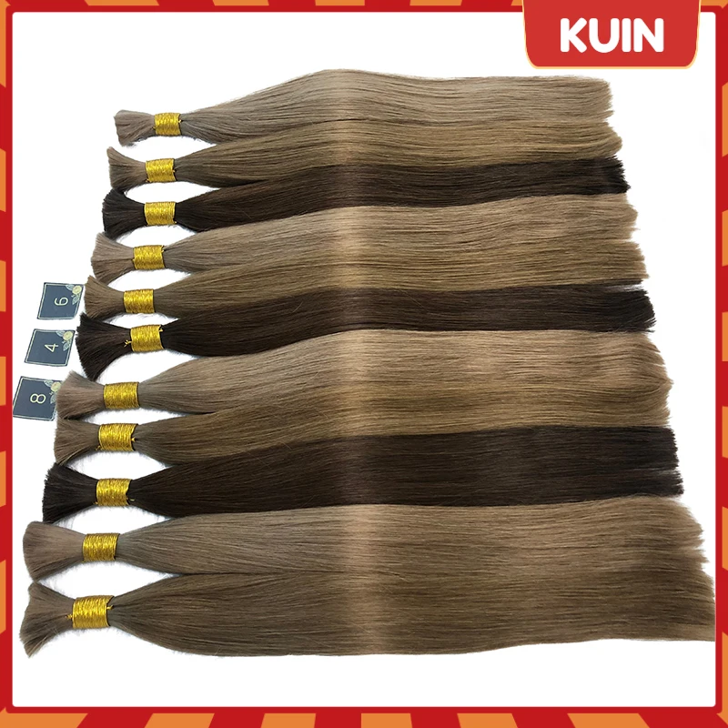 Straight Bulk Human Hair Brazilian Natural Bulk Bundle Human Braiding Hair Thick End Pre Blonde 12-30inch Braided Extension