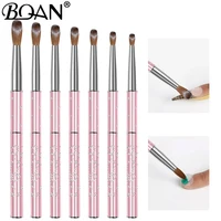 BQAN Pink Kolinsky Acrylic Nail Brush Set 3D Pure Handmade Nail Brushes For Acrylic Application Professional Nail Art Brush 2