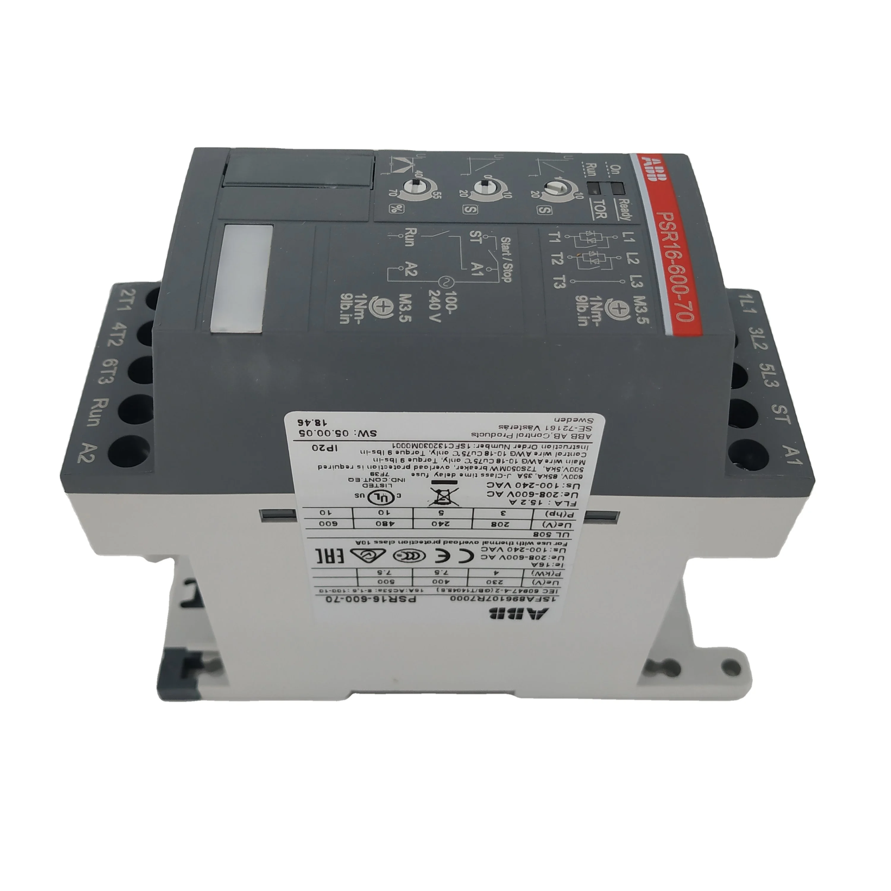 Asea Prs Series Soft Starter Muslimactstarter 1.5Kw(2Hp)- 3.9 A-208. .. 600 V Ac Psr3-600-70