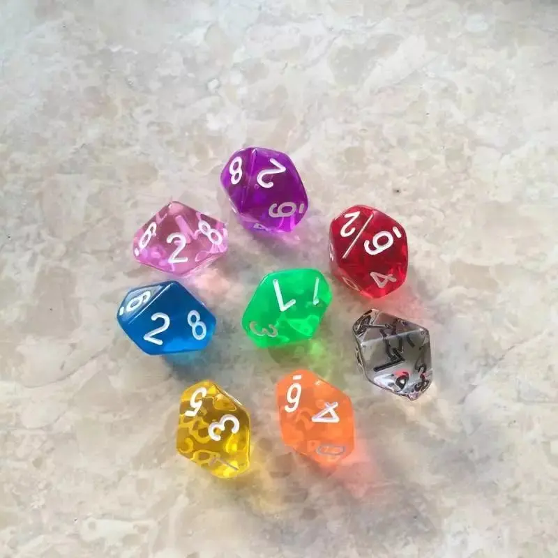 10 Pcs/set 0-9 Digital Dice 10-sided Educational Games Entertainment Accessories