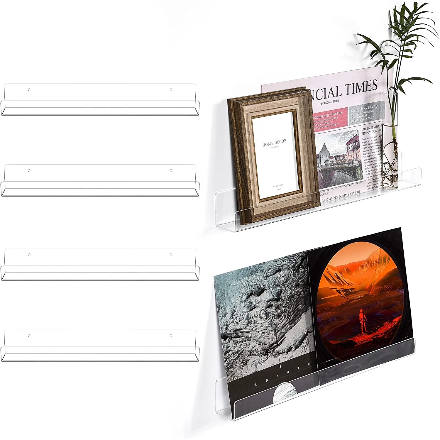 Acrylic Invisible Floating Bookshelf for Kids Room,Clear Acrylic