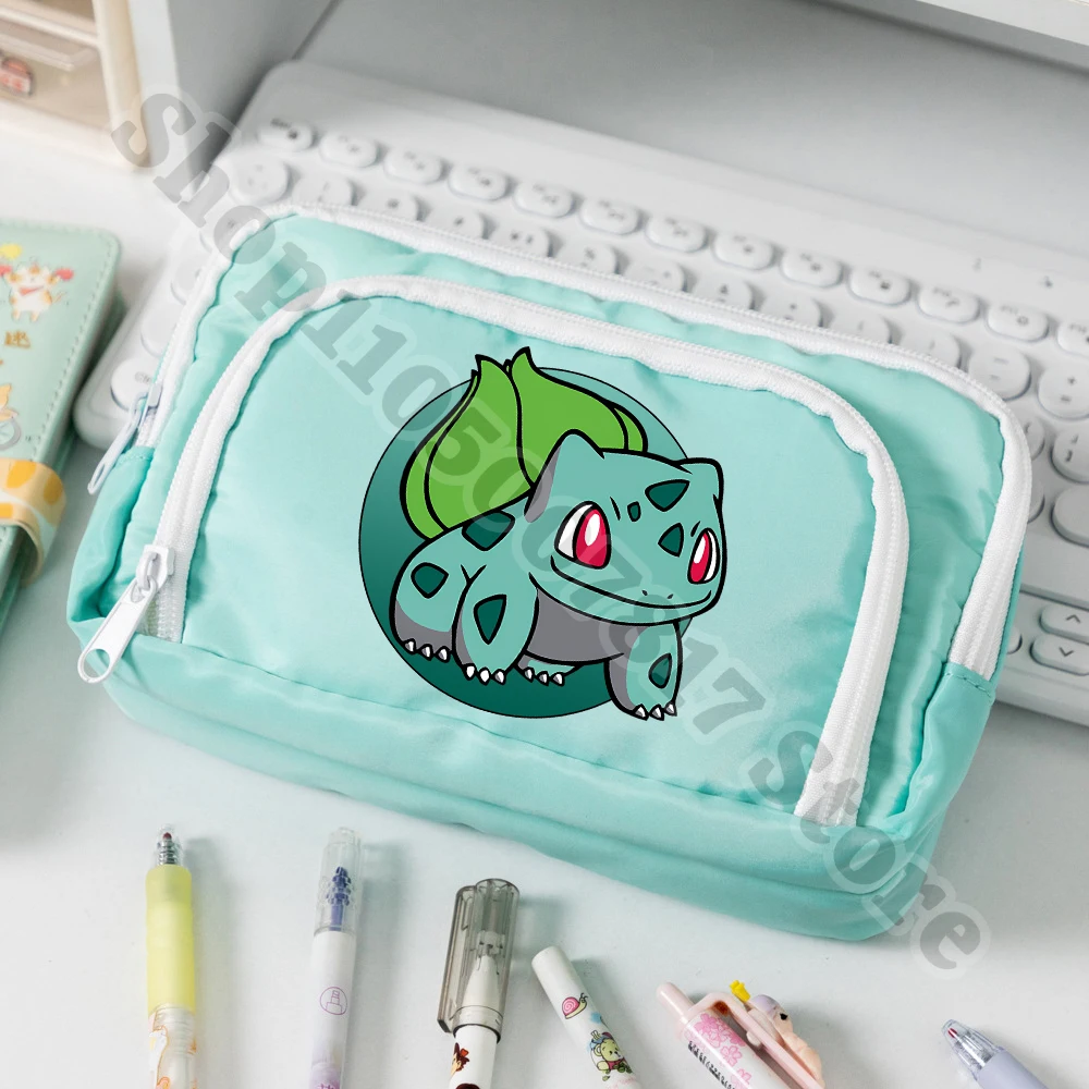 Niedliches Cartoon-Federmäppchen für Schüler, Squirtle Bulbasaur, Schulbedarf, für Jungen und Mädchen, Anime-Stifttasche, Schreibwaren-Aufbewahrungsbeutel, Geschenke