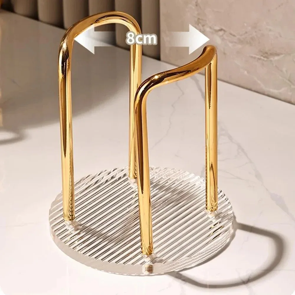 Luxury Disposable Cup Storage Holder Water Tea Cups Dispenser Rack Shelf with Longer Stick Mug Display Stand Home Organizer