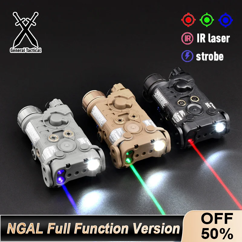 

Tactical NGAL Red Dot Green Blue Sight IR Indicator Strobe LED Light Airsoft Torch PEQ15 Laser Outdoor Hunting Flashlight Laser