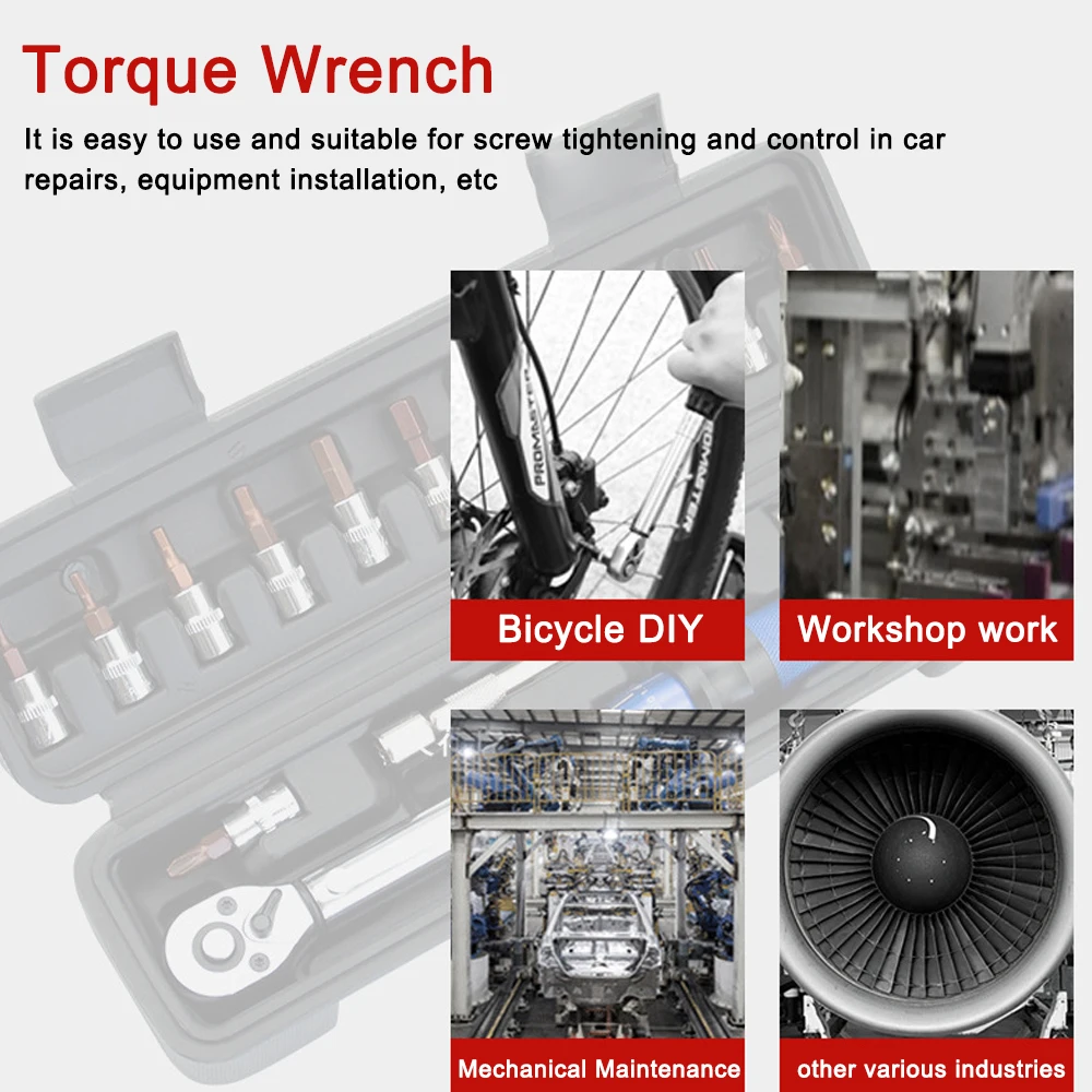 Quick-release Torque Wrench Repairing Tool High Precise Torque Preset Wrenches 2-24N.m Torque Adjustable 1/4inch Ratchet Wrench 5