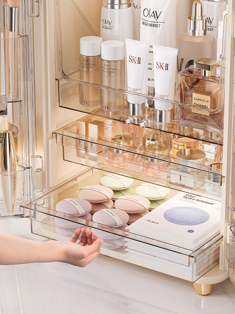 Acrylic Cosmetics Storage Box Large-Capacity Dust-Proof Desktop Dressing Table Luxury Makeup Box