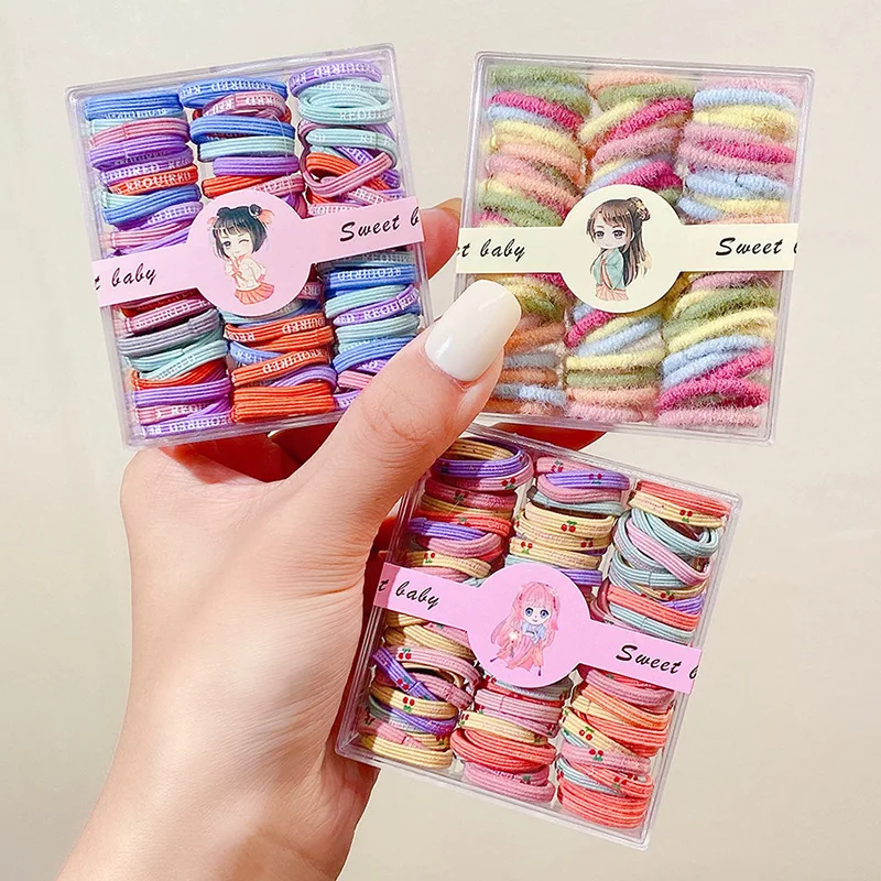 1 Set Elastic Hair Bands For Girls Baby Hair Accessories Children Hair Ties Rubber Bands Toddler Kids Hair Accessories 2