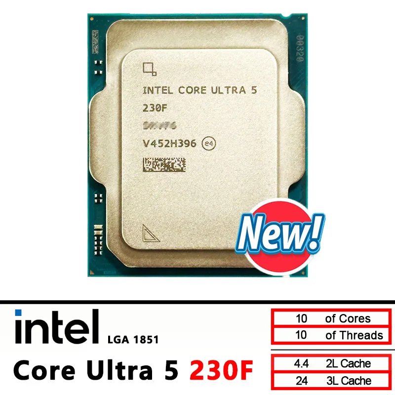 Intel Core Ultra 5 230F CPU processor 2.9GHz 10 cores 10 threads LGA ...