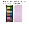 24 color iron box solid watercolor paint, free pen and color card. Suitable for beginners painting, doodling. 4