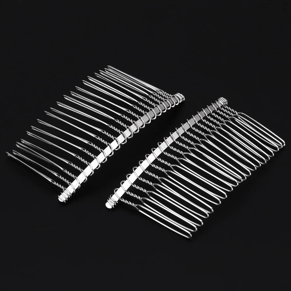 TINKSKY 3pcs 78cm 20 Teeth Fancy DIY Metal Wire Hair Clip Combs Bridal Metal Hair Clip Combs (Silver)