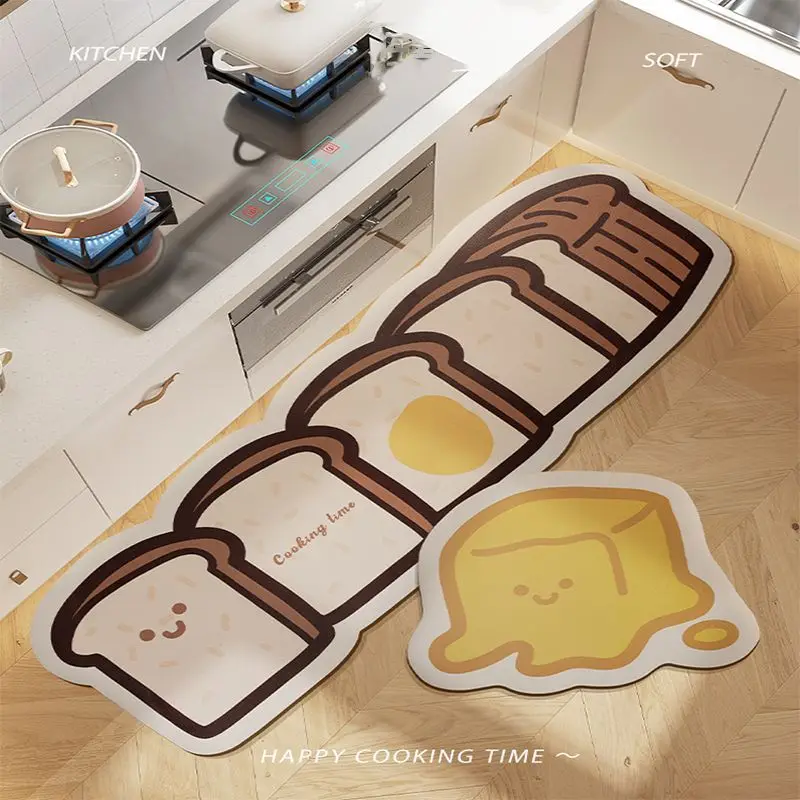 

Cute Household Kitchen Washing Table Stove Oil-absorbing Floor Mat Anti-dirty Absorbent Non-slip Diatom Mud Mat