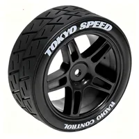 1/10 RC Rally Street Tires with Wheels 12mm Hex Hub Racing Tyres Fit for Tamiya HSP 94123 TT01 TT02  On Road Touring Car 4pcs 3