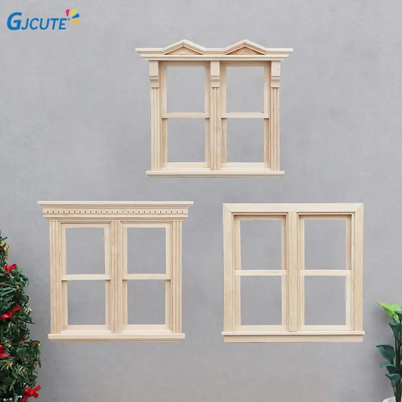 

Масштаб 1:6 1:12 миниатюрный кукольный домик деревянное окно раздвижные окна можно окрасить мебель модель Декор игрушка кукольный домик аксессуары