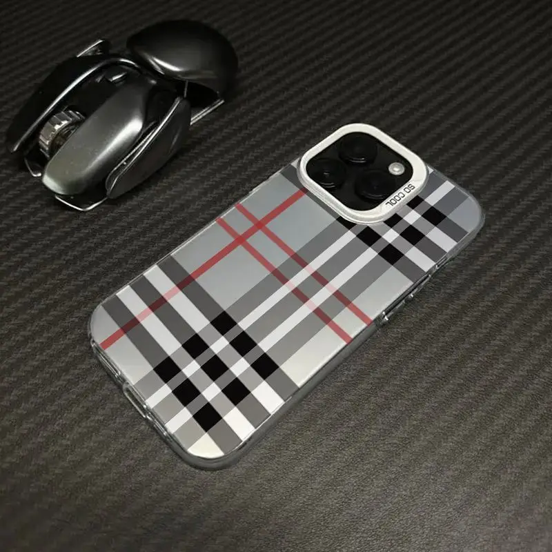 Fashionable Classic Plaid Pattern Phone Case For iPhone 17 16 15 14 13 12 11 Pro Max XR XS MAX 7 8 PLUS MIN INS Shockproof Cover 5