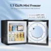 1.1 Cu.ft Mini Freezer, Small Upright Freezer with Removable Shelves, Adjustable Thermostat,Reversible Door Hinge, Quiet Compact 4