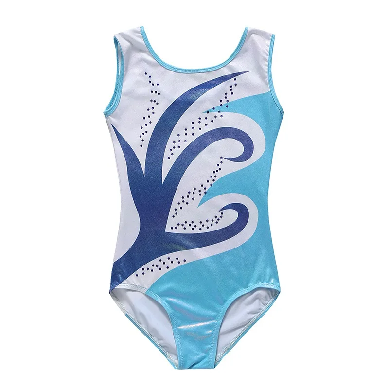 1 Pc Children Girls Diamante Long Sleeve/Sleeveless Ballet Practice Dance Wear Gymnastics