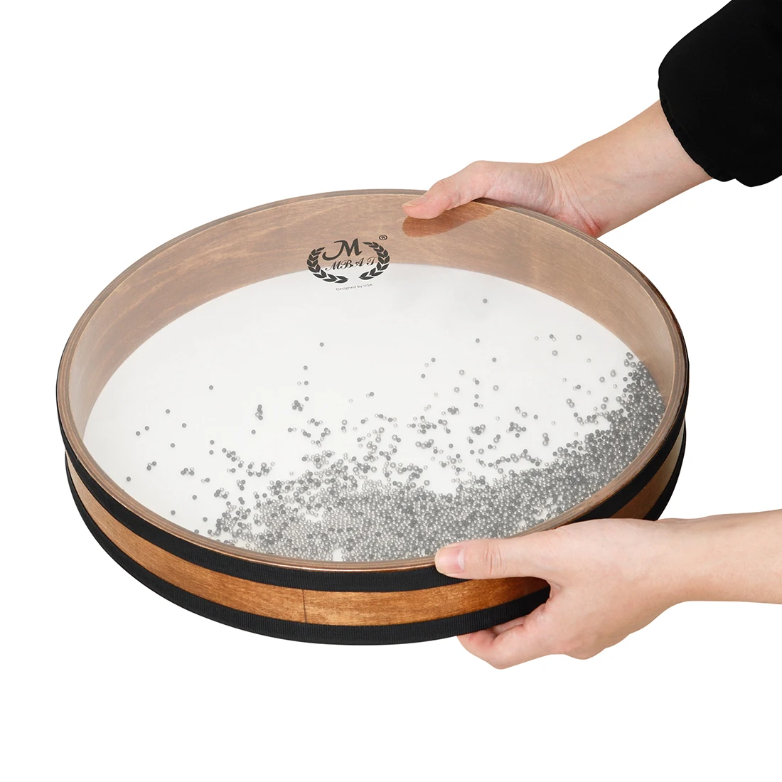 20-Zoll-Handtrommel mit Ozeanwellenperlen und gefüllten Stahlkugeln, Percussion-Instrument, Wellentrommel für frühes Lernen von Kindern und Babys – Detail 3