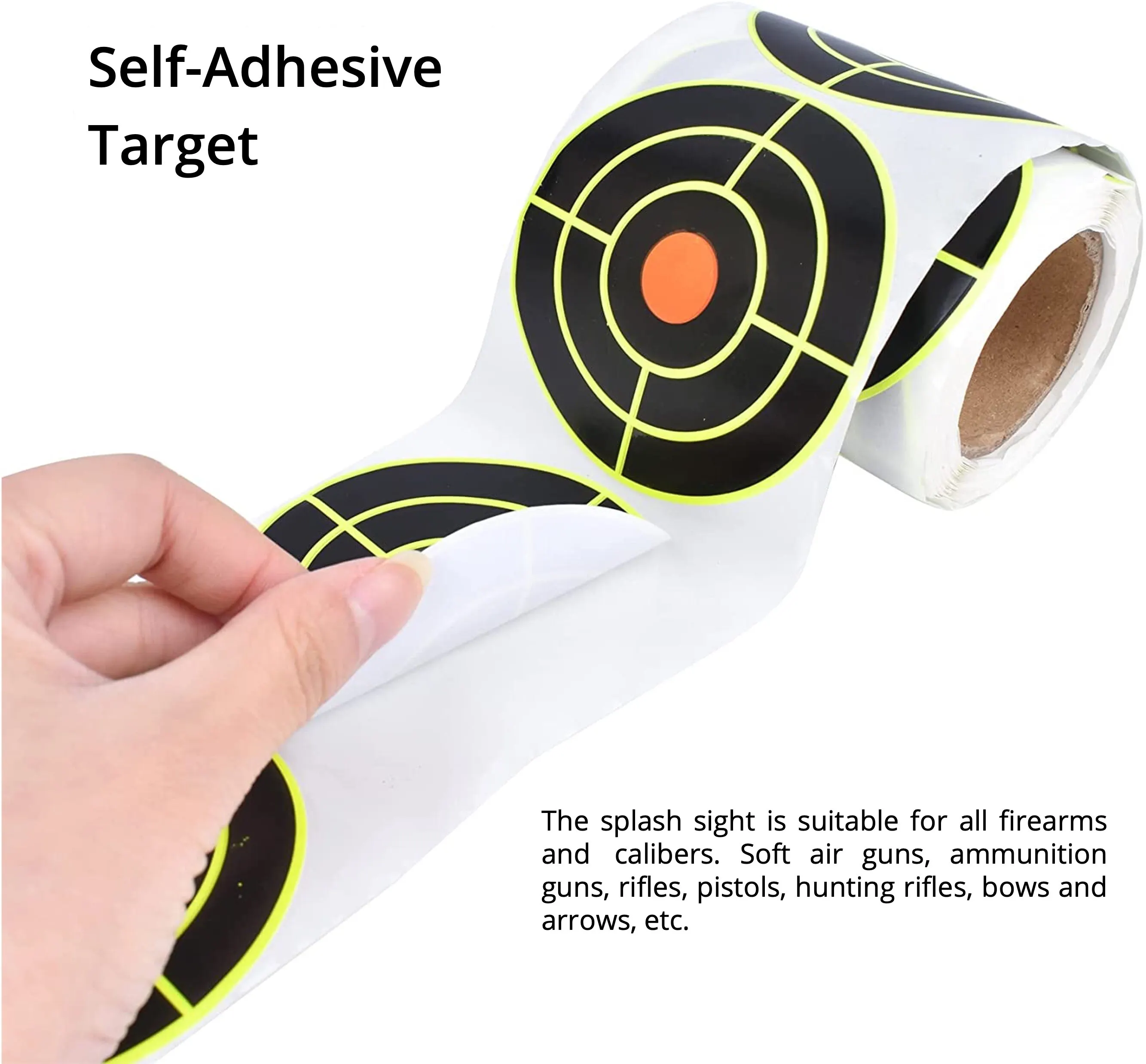 Shooting Target Sticker Self Adhesive Shooting Target Sticker 7.6cm 200Pcs Splatter Splash Amp Reactive Practice Training Hunting Stickers