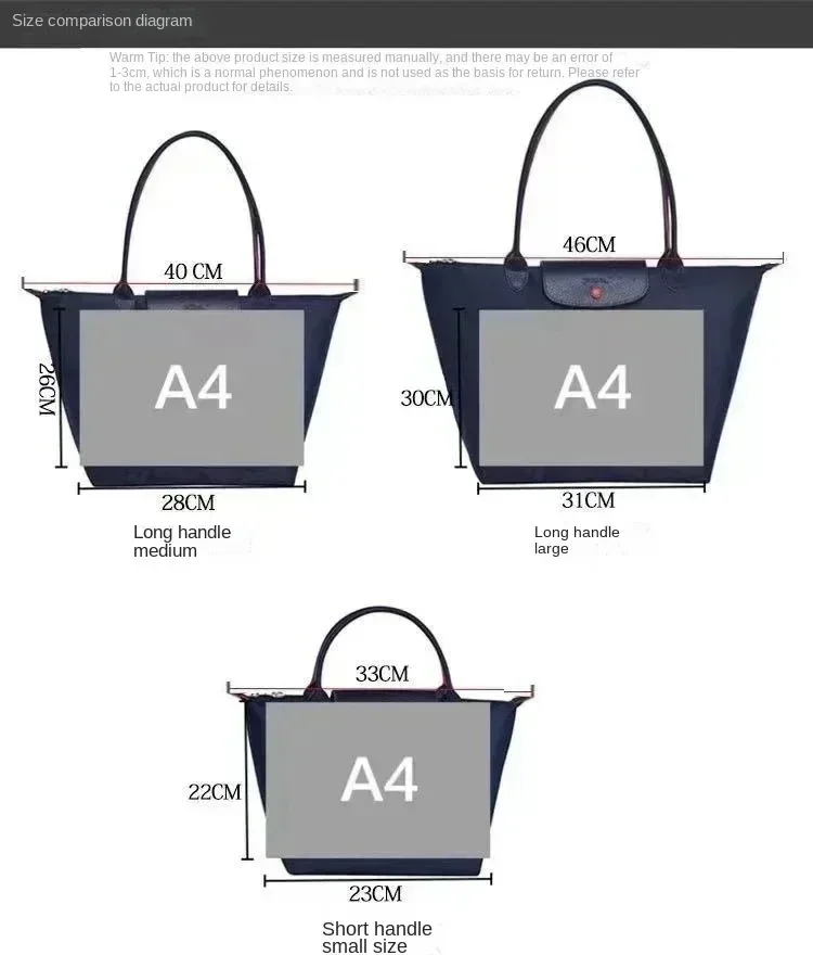 Y2K Style 2024 New Large Capacity Classic Tote Bag  Folding Designer Fashion  Women High Quality Nylon Handbags Sac
