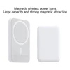 White Mini 5000mAh Magnetic Power Bank For 12 13 Power bank Wireless Fast Charging External Battery For Mobile Phone 6