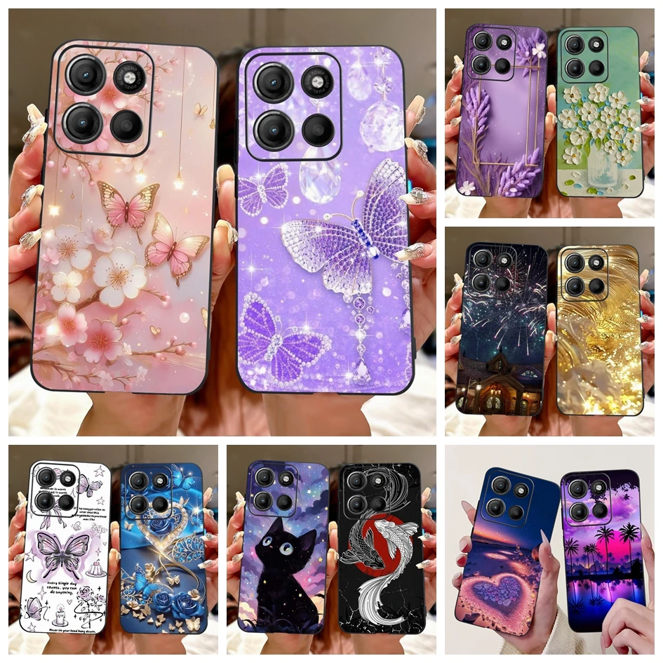 Für Motorola Moto G15 Fall Neue Mode Schmetterling Weiche Silikon Schützen Telefon Abdeckung Für Motorola Moto G75 Fundas G75 G15 stoßstange