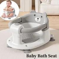 Non-Slip Baby Bath Seat with 4 Suction Cups Babies Sitting Up Infant Bath Tub Chair Compact Soft Cushion Toddler Bathtub Seat
