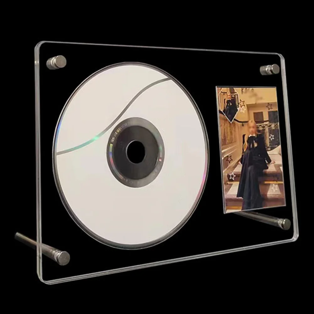 Acrylic Albums CD Frame Display Disc Photocard Holder Stand For