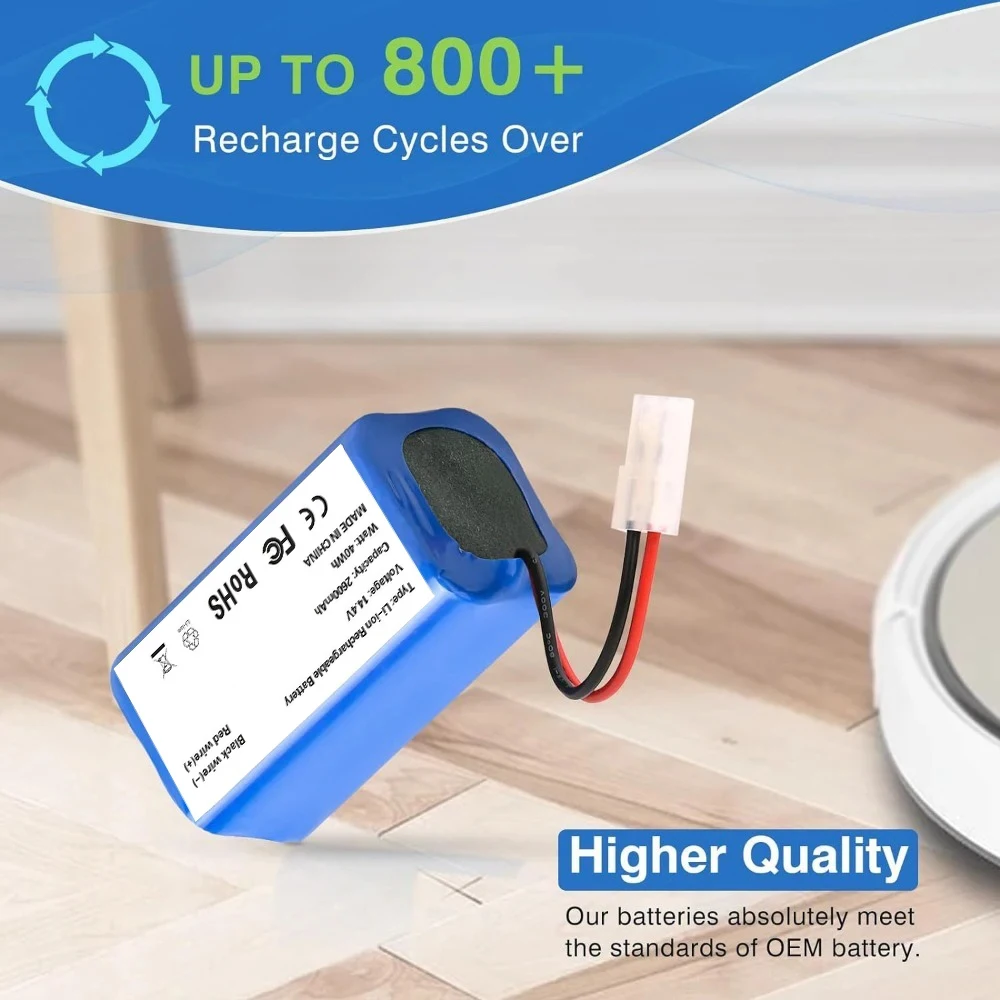 For Original Xiaomi Replacement Battery H18650CH-4S1P For XIOMI MIJIA Mi Robot Vacuum-Mop Essential G1 MJSTG1, SKV4136GL 2600mAh 2