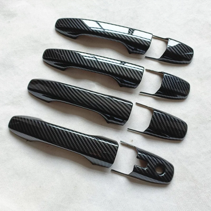 Car Door Handle Cover Trim Plastic Imitation Carbon Fiber for Toyota Raize Daihatsu Rocky A200 Car Accessories car door handle
