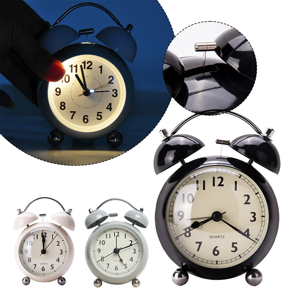

Vintage Alarm Clock Twin Bell Extra Loud Battery Classic Backlight Bedroom Decor Kids Alarm Clocks For Bedroom