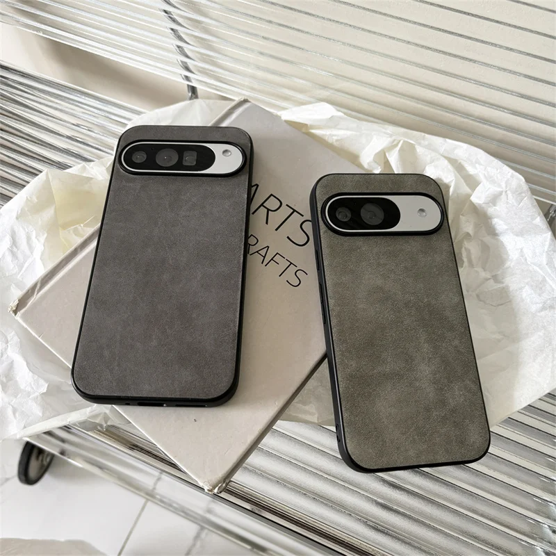 Retro Luxury Solid Color PU Leather Shockproof Phone Case - High Quality Protective Back Cover