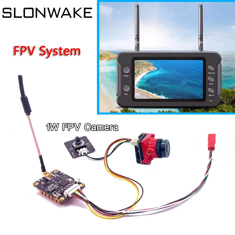 

5,8G FPV монитор 800*480 с DVR 40CH и 5,8G 1000 мВт переключаемый fpv передатчик + CMOS 1200TVL fpv камера