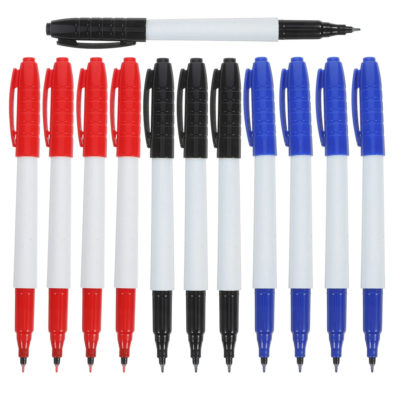 12Pcs 파인 팁 0.5mm 드라이 지우기 마커 컬러 화이트 보드 펜 학교 사무실 홈 유리 플라스틱 보드 용 지울 수있는 부드러운 펜