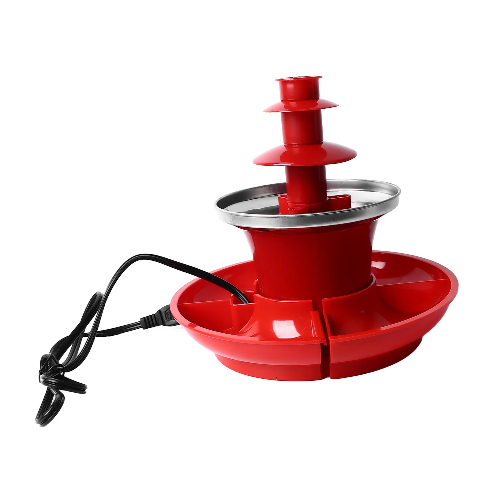 Chocolate Fountain Machine Three Layer Chocolate Fountain Detachable Mini Fondue US Plug 110V for Party chocolate fountain machine