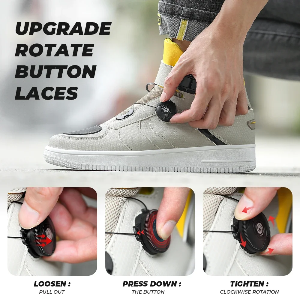 Motorcycle Men Boots Motocross Riding Boots Sneakers Shoes Portable Strapping System Casual Spiral Shoes Waterproof Summer