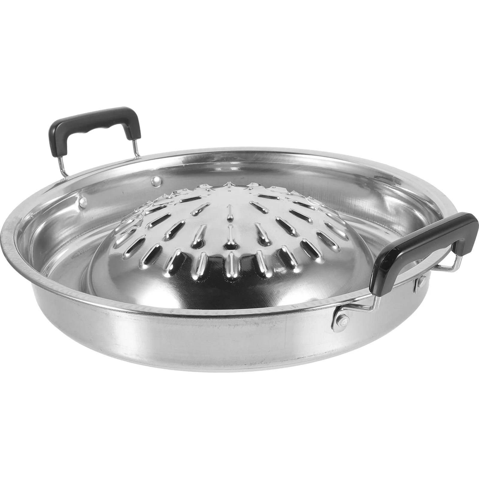 

BBQ Grill Pan Bbq Plate Stovetop Korean Bbq Non-Stick Round Barbecue Grill Pan Stainless Steel Meat Grilling Pan Round