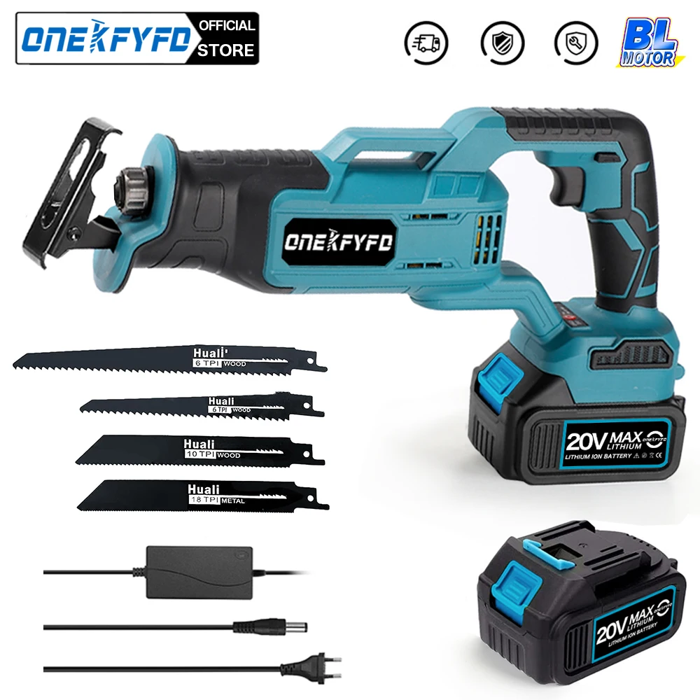 Brushless Reciprocating Saw Reciprocating Saw Portable Cordless Power Tools With 4pcs Saw Blades For Makita 18V battery