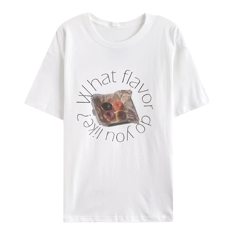 

Korean style letter print summer comfortable cotton loose all-match T-shirt